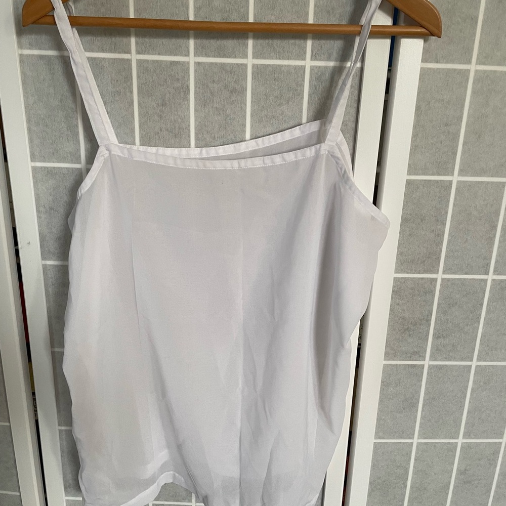 Yosi White Spaghetti Strap Top, Size Small.